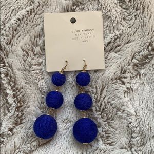 Never worn club Monaco royal blue drop earrings
